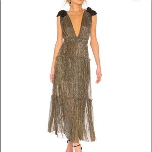 Ray Tiered Satin Dress